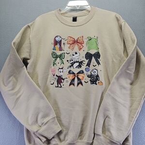Gildan Beige Graphic Crewneck Sweater